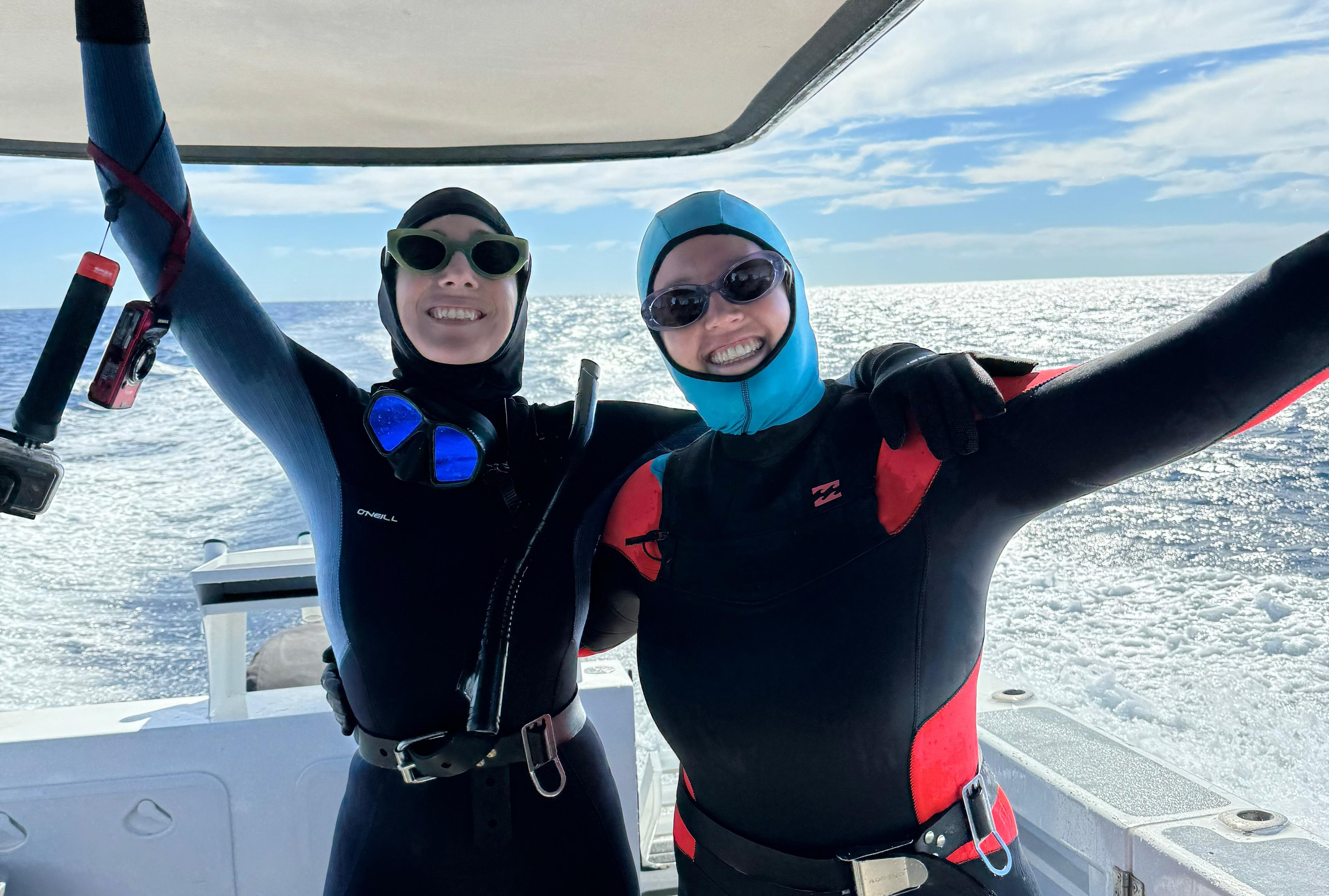 THE RESEARCH TEAM PREPARES FOR THEIR EXPEDITION TO RECORD BITING BEHAVIOURS IN WHALE SHARKS. IMAGE: MURDOCH UNIVERSITY